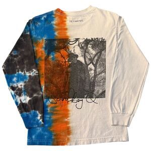 Schoolboy Q Blank Face Tour White/Tie Dye Long Sleeve Shirt Size S Rap Tee TDE